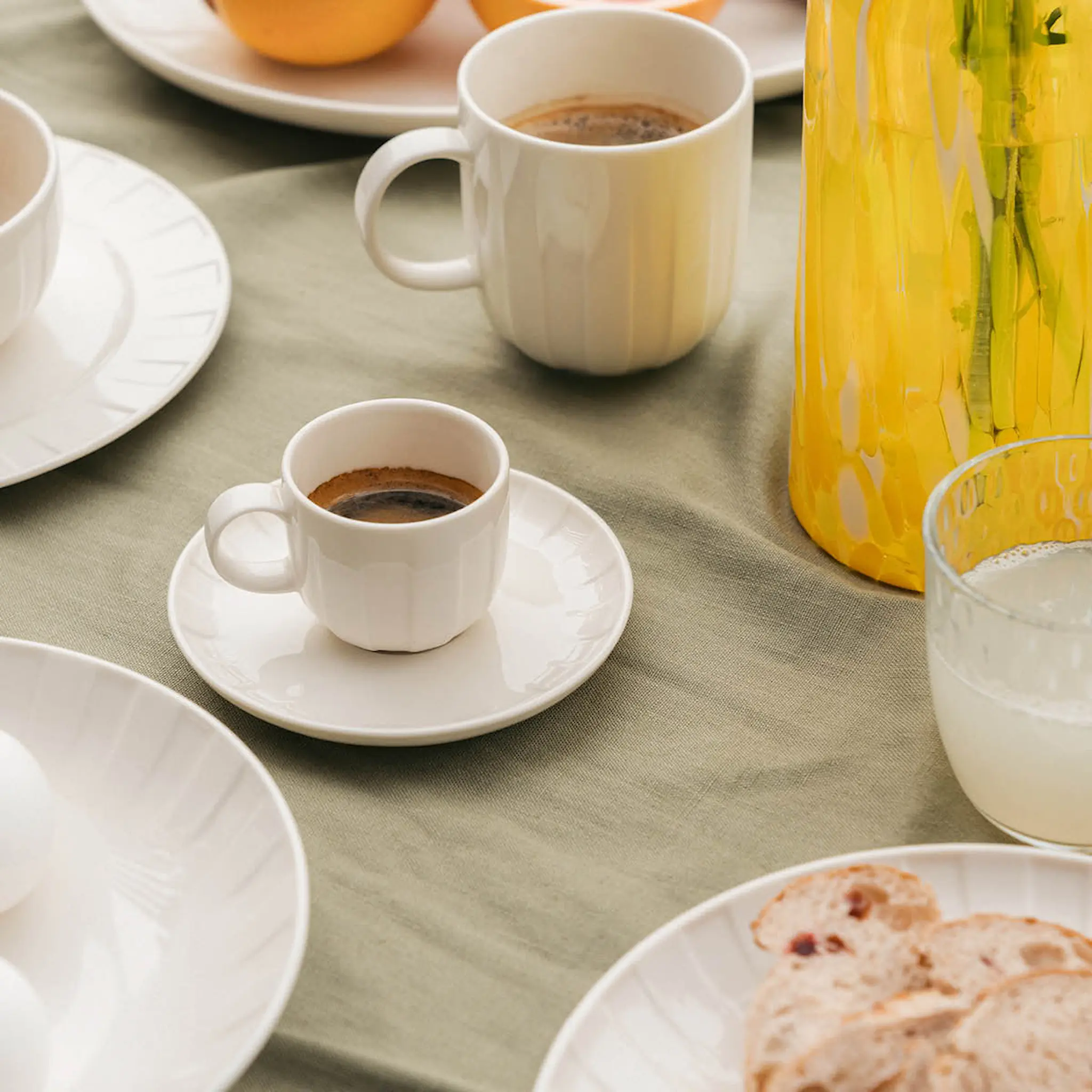 Stiernholm Senja espressokopp med fat 9 cl vit