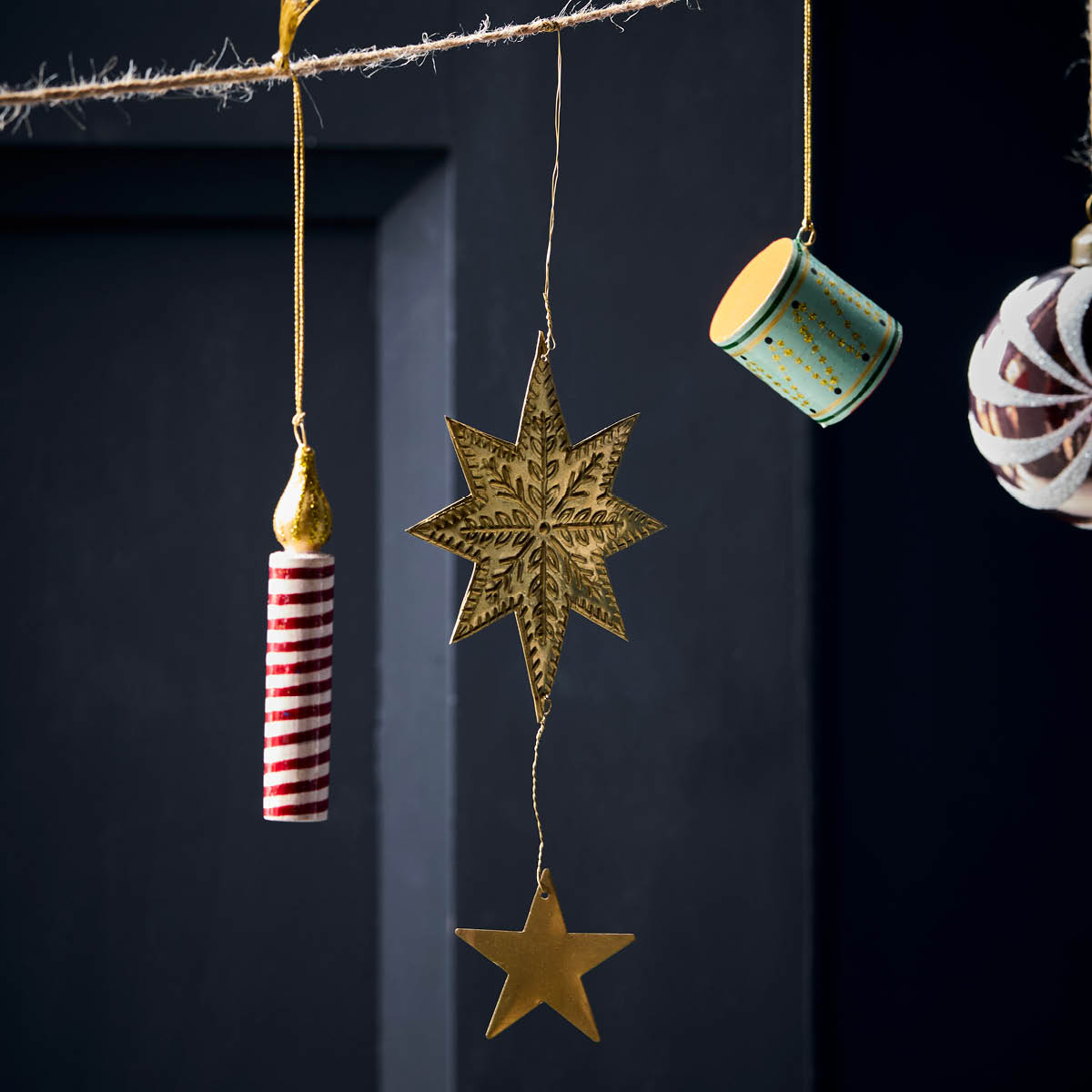 House Doctor Bird Joulukoriste 3 kpl Antiikki messinki