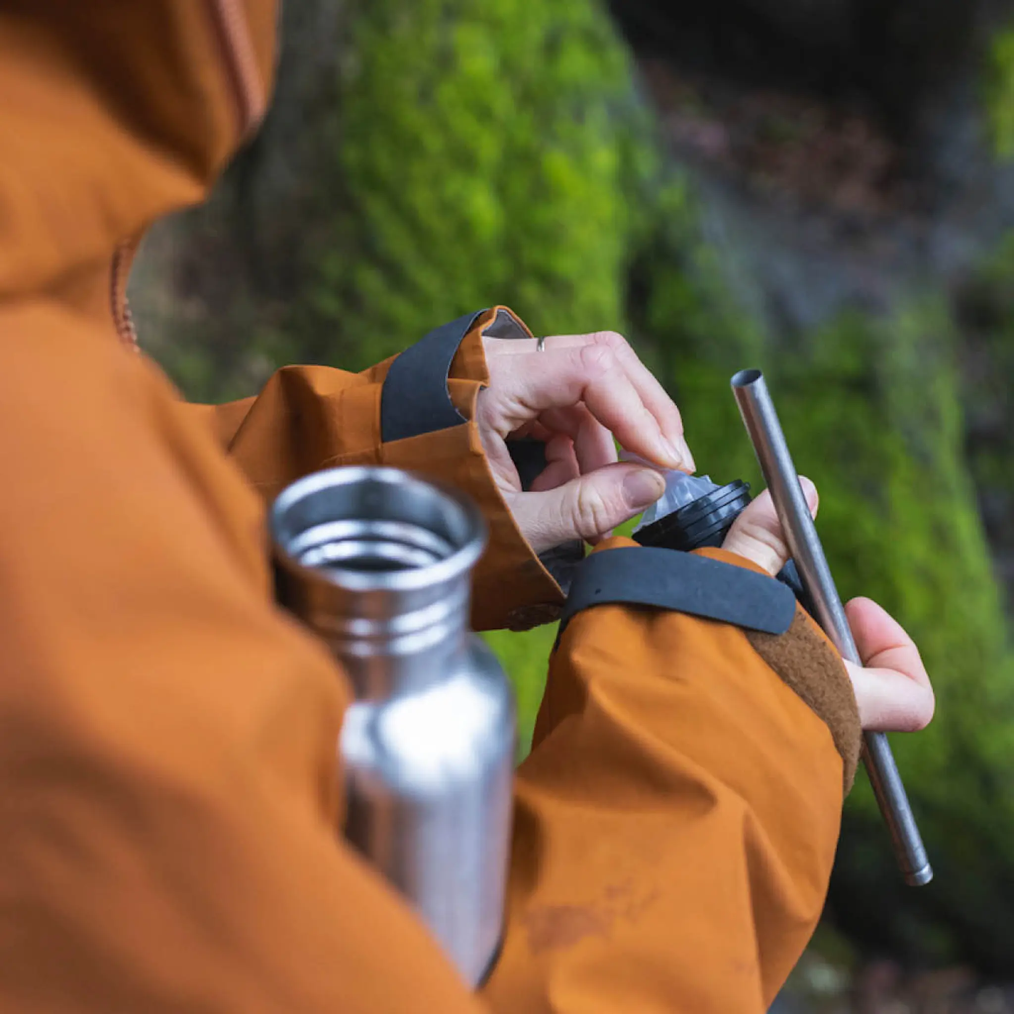 Klean Kanteen Sportlock med sugrör svart för Classic flaskor