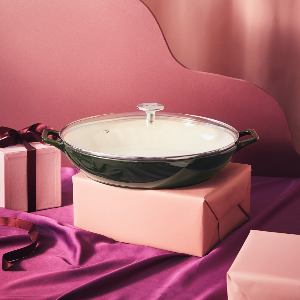 Anders Petter Stenfors buffetgryte med glasslokk 3L rød