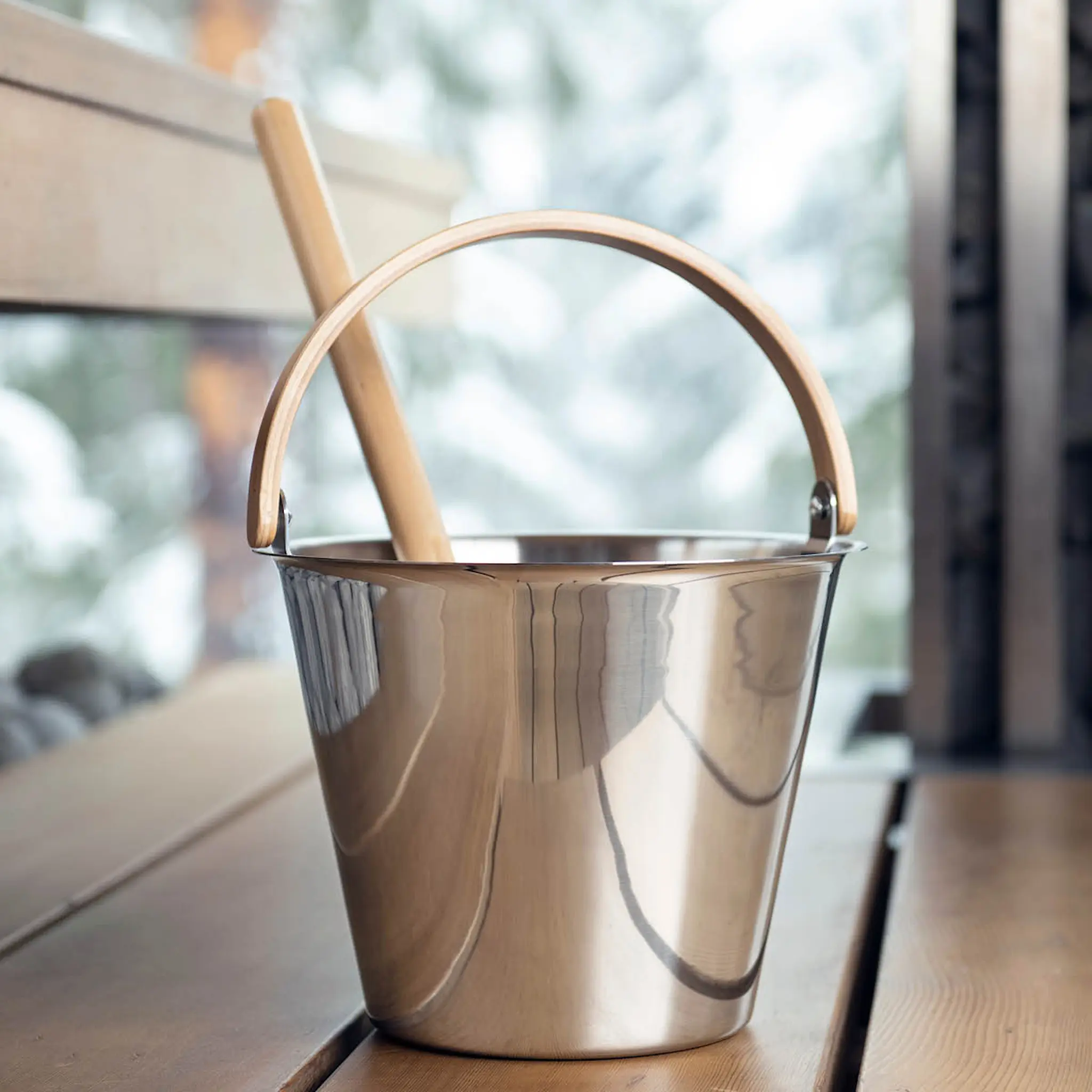 Rento Bastuskopa 50,5 cm stål/björk