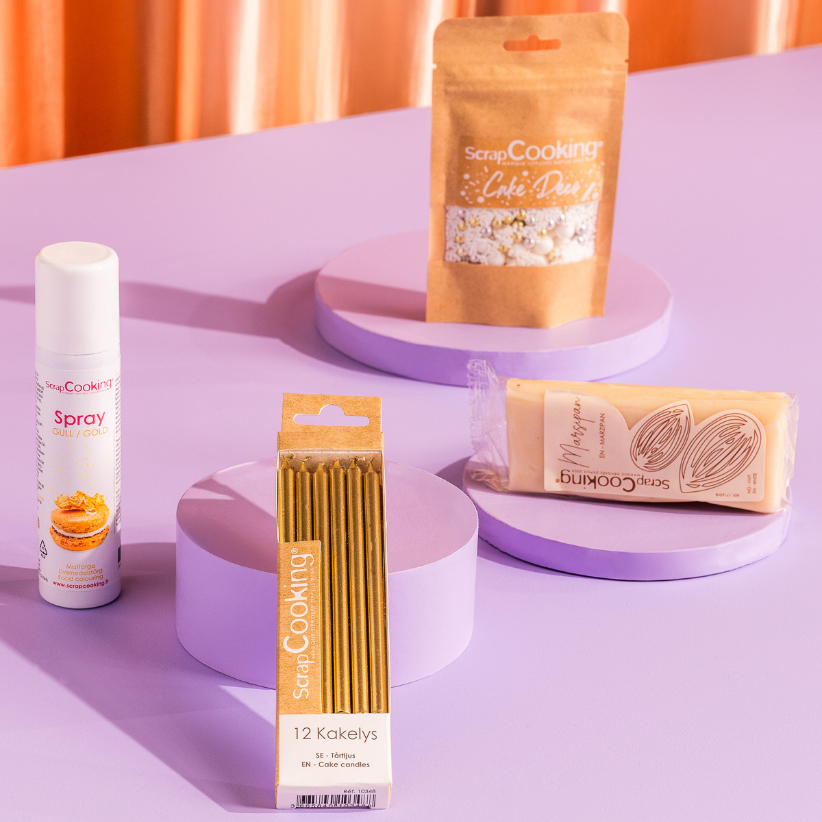 ScrapCooking Tårtljus 12-pack 12 cm guld