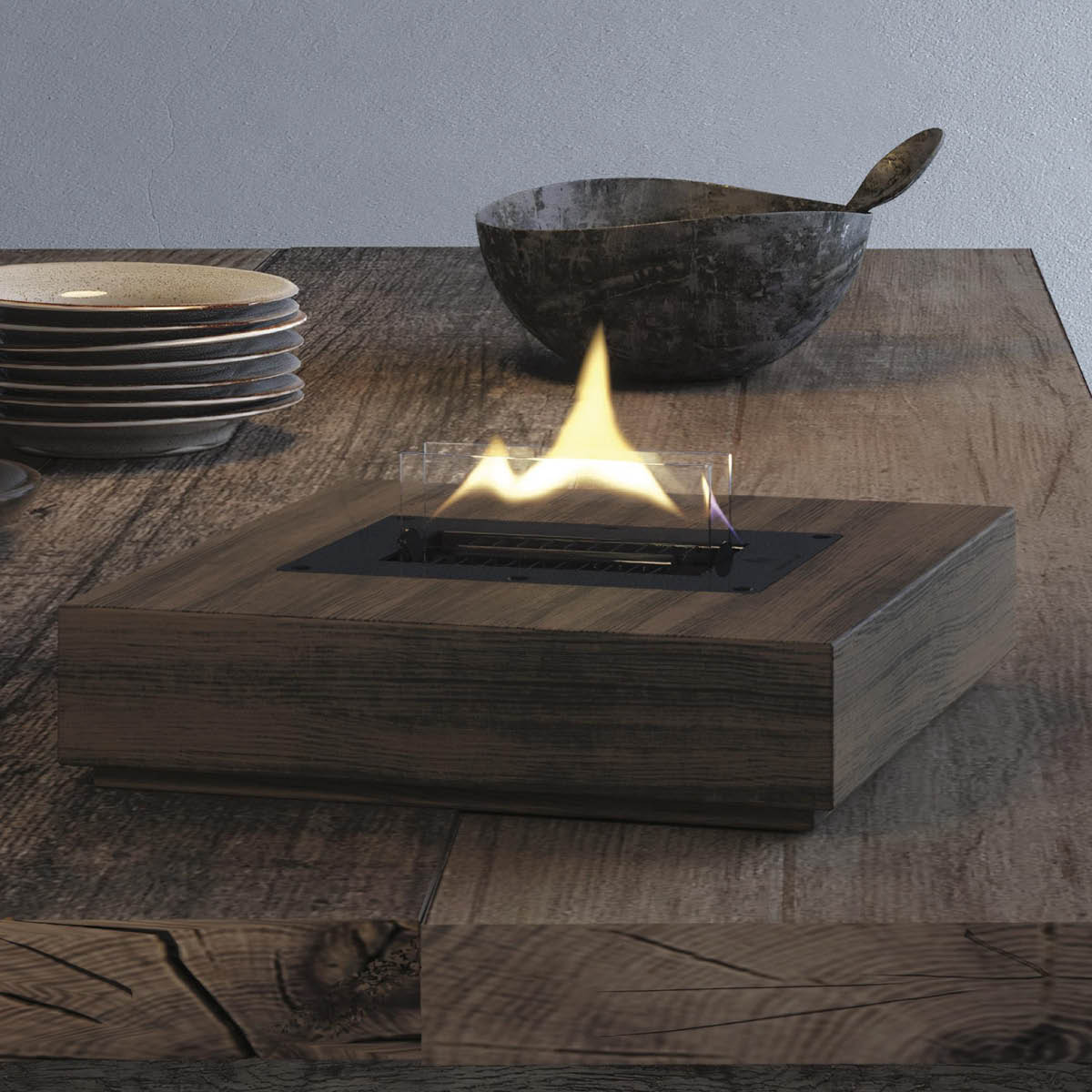 Tenderflame Holly 90 bordskamin 30x30 cm 0,5 L black oak