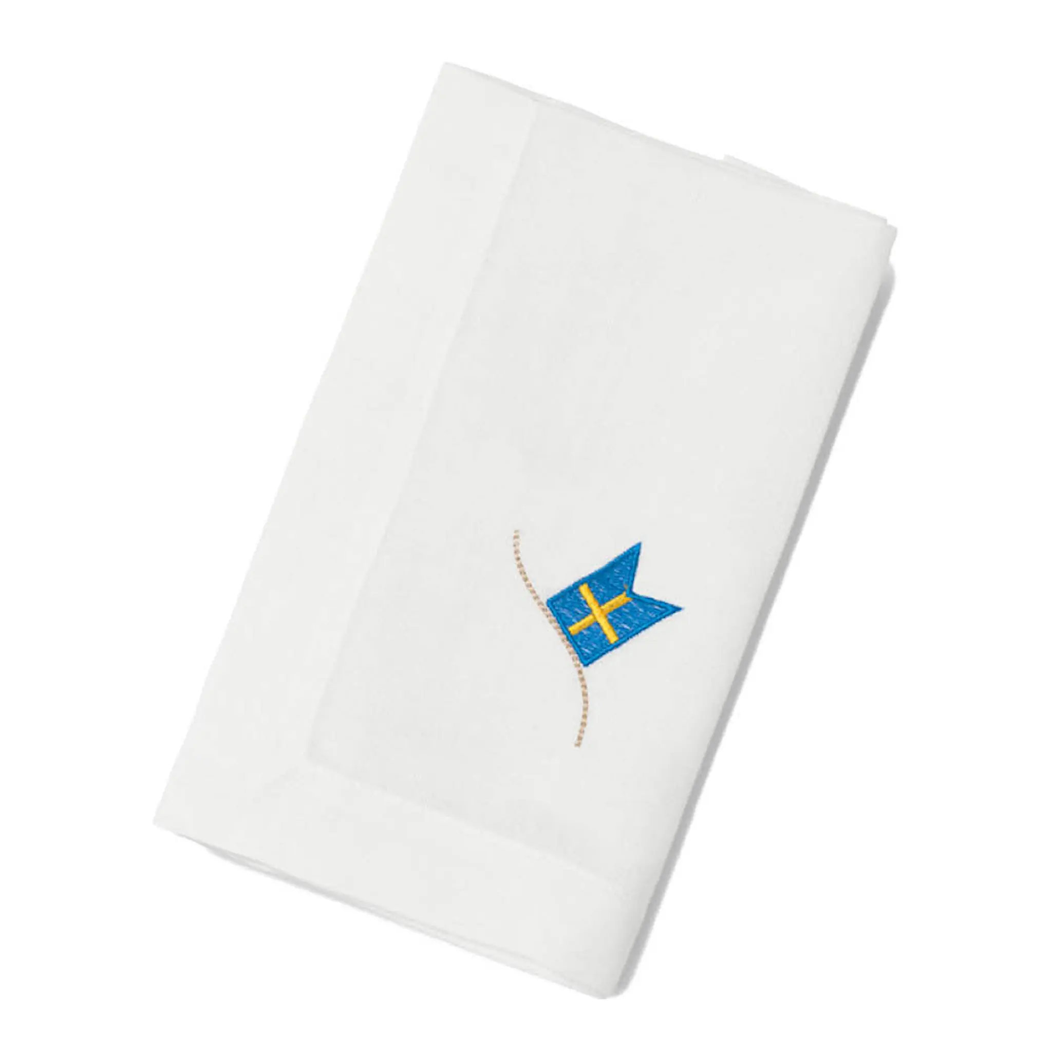 Langkilde & Søn Tygservett 50x50 cm vit med svensk flagga