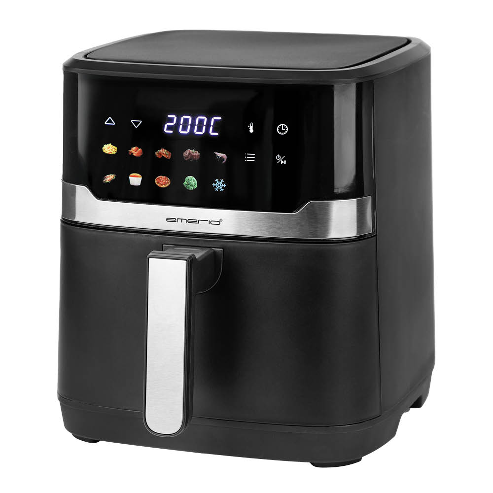EMERIO - Airfryer värinäytöllä 6,5 L musta