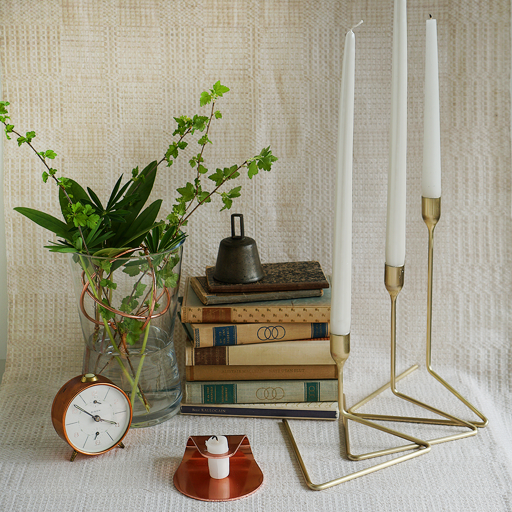 Born in Sweden Puzzle Ljusstake 14 cm Guld