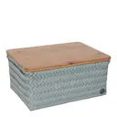 Top Fit stor förvaringskorg med lock 31x23x15 cm eucalyptus