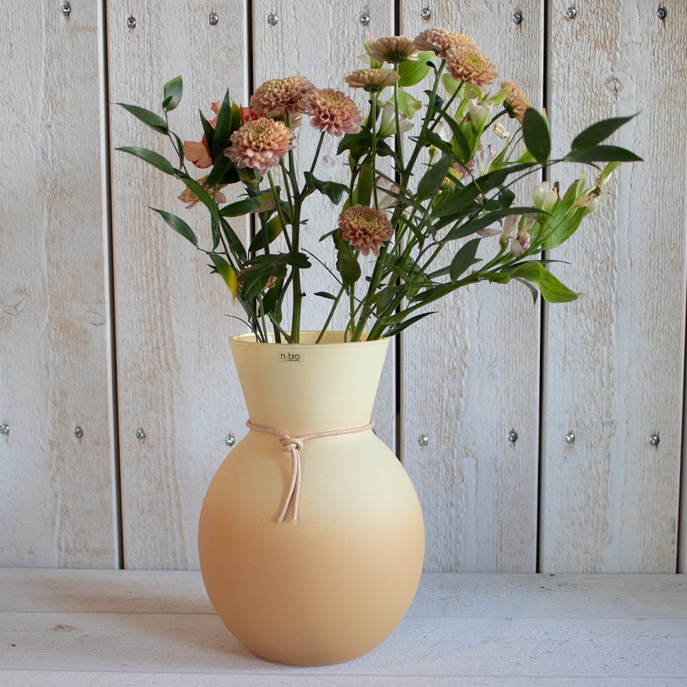 Nybro Crystal Happy vase 23 cm lemoncurd