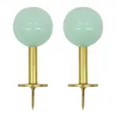 Ball väggkrok 8x4 cm 4-pack mässing/aqua