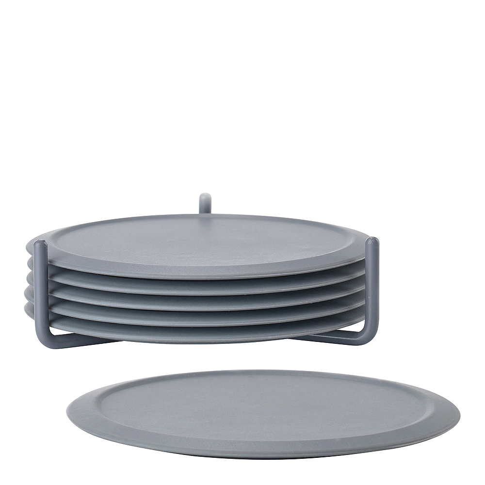 Zone Singles glasunderlag silikon 6 stk grå