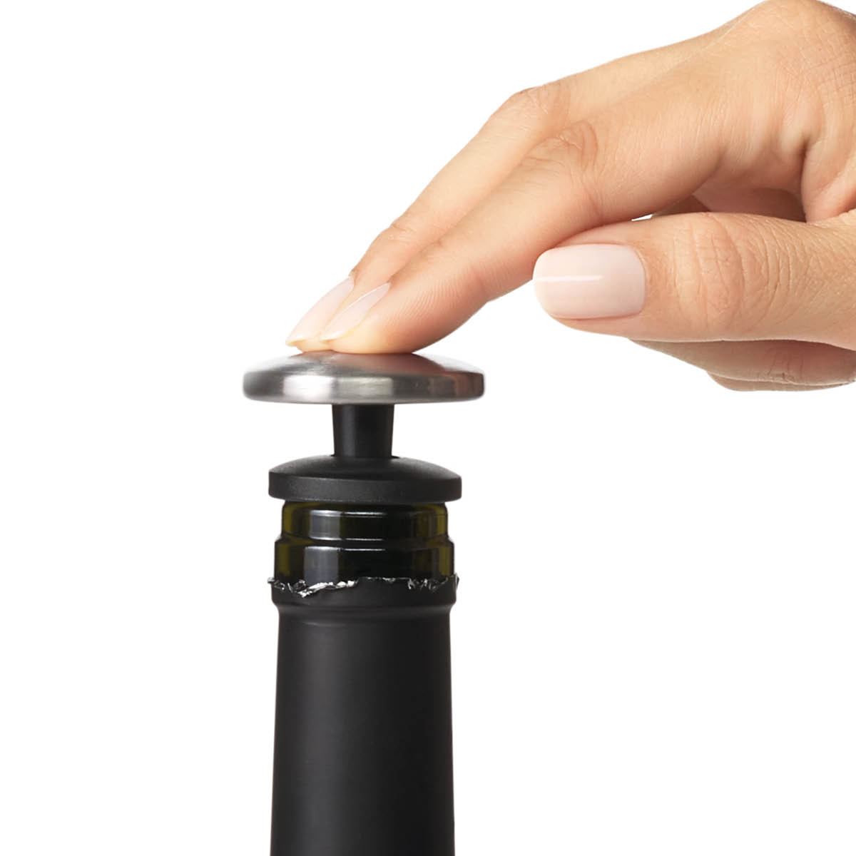 Oxo Steel selvlukkende vinprop 2 stk svart