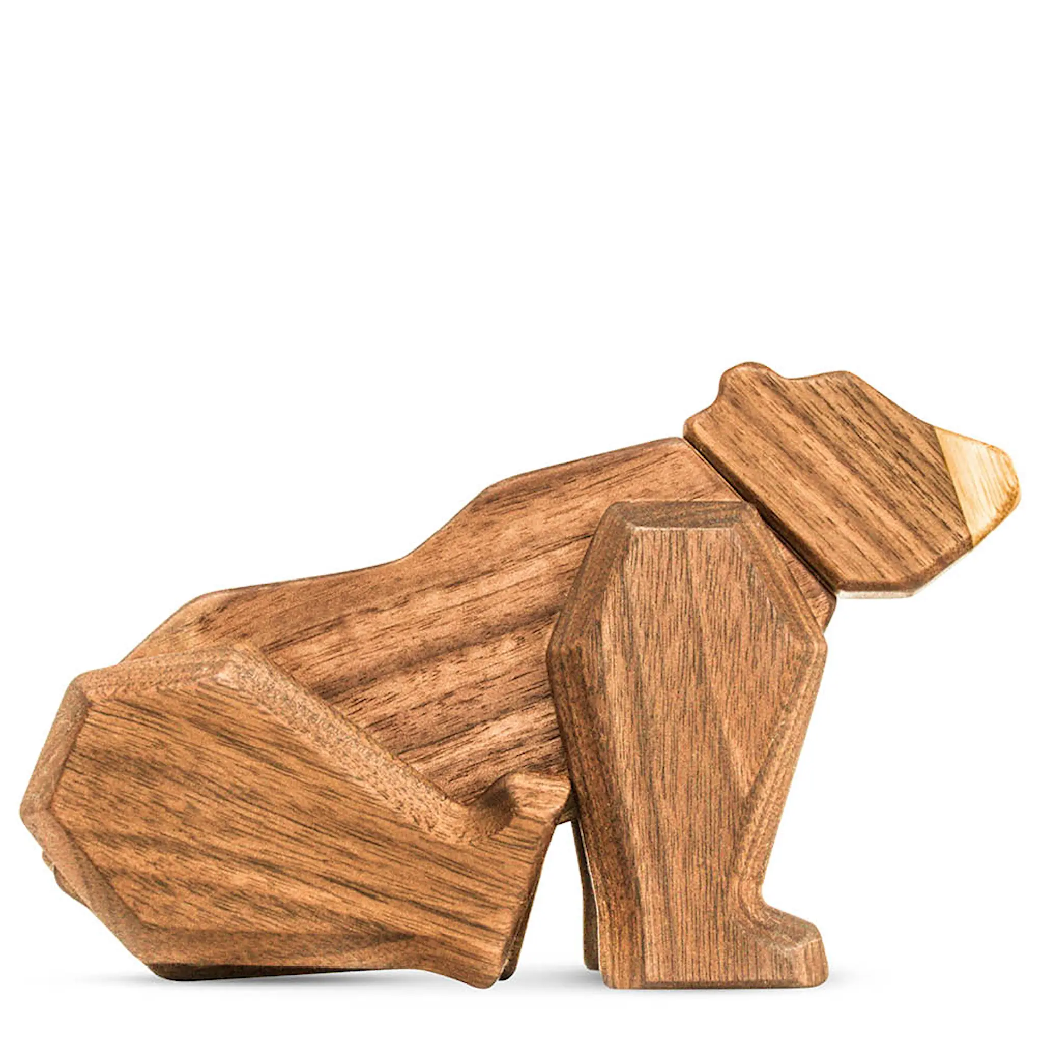 FableWood Puufiguuri karhu 12 cm Pähkinä/Saarni