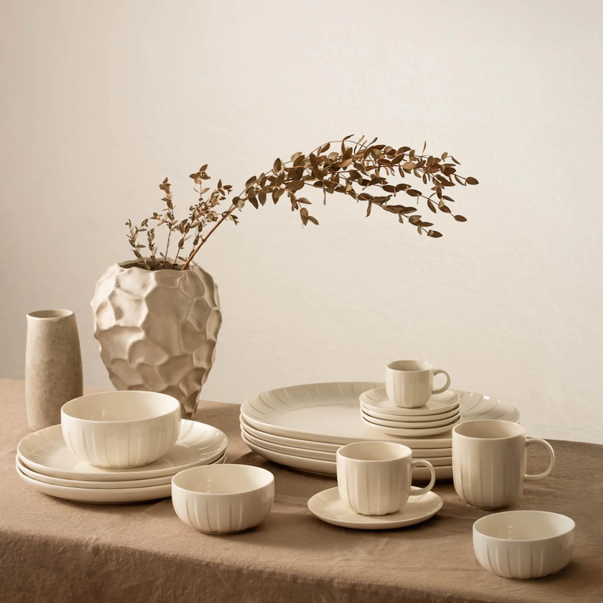 Stiernholm Senja kopp med fat 29 cl vit