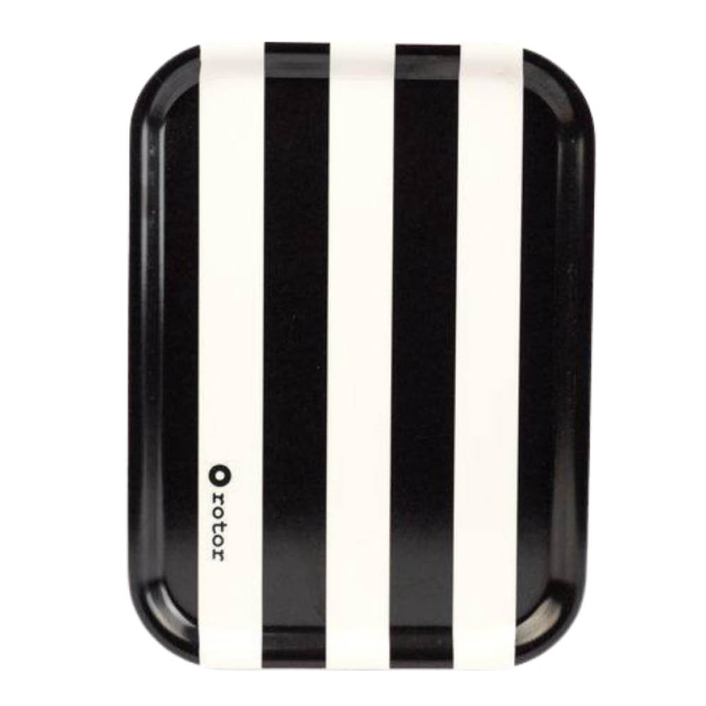 Rotor Design Stripes serveringsbricka 27x20 cm svart/vit