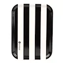 Stripes serveringsbricka 27x20 cm svart/vit