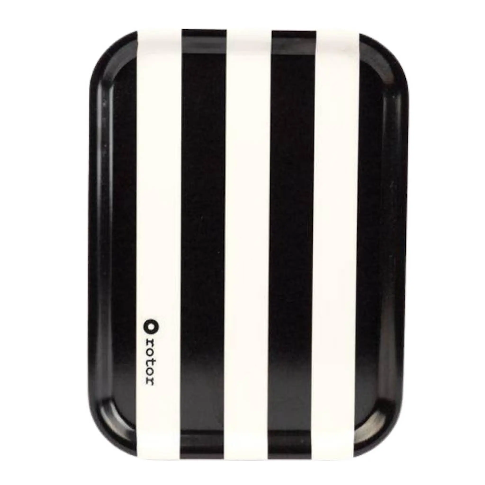 Rotor Design Stripes serveringsbricka 27x20 cm svart/vit