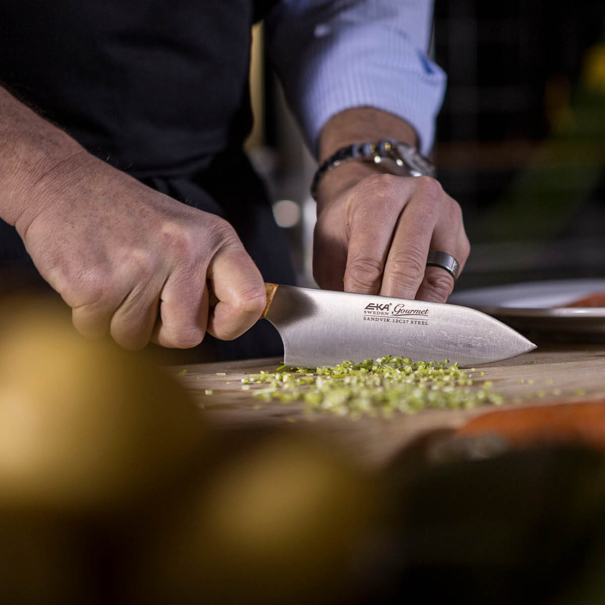 EKA Gourmet knivset kockkniv 20 cm & skalkniv 6,5 cm masurbjörk