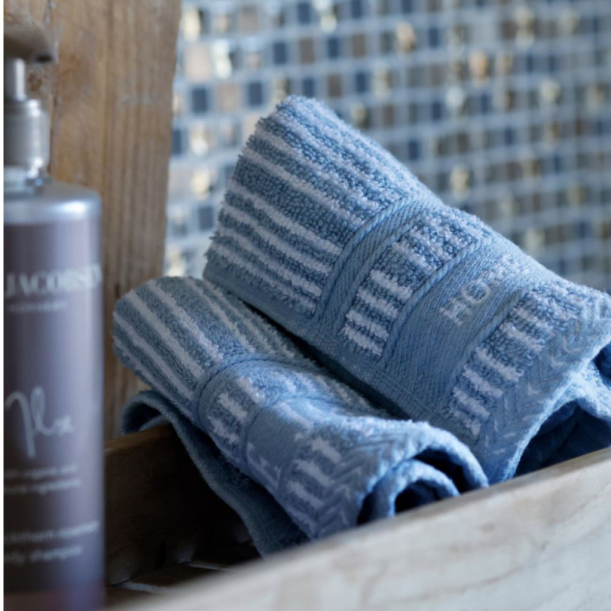 Home by Ilse Jacobsen Bath Collection Pesulappu 30x30 cm 4 kpl Powder Blue Stripes