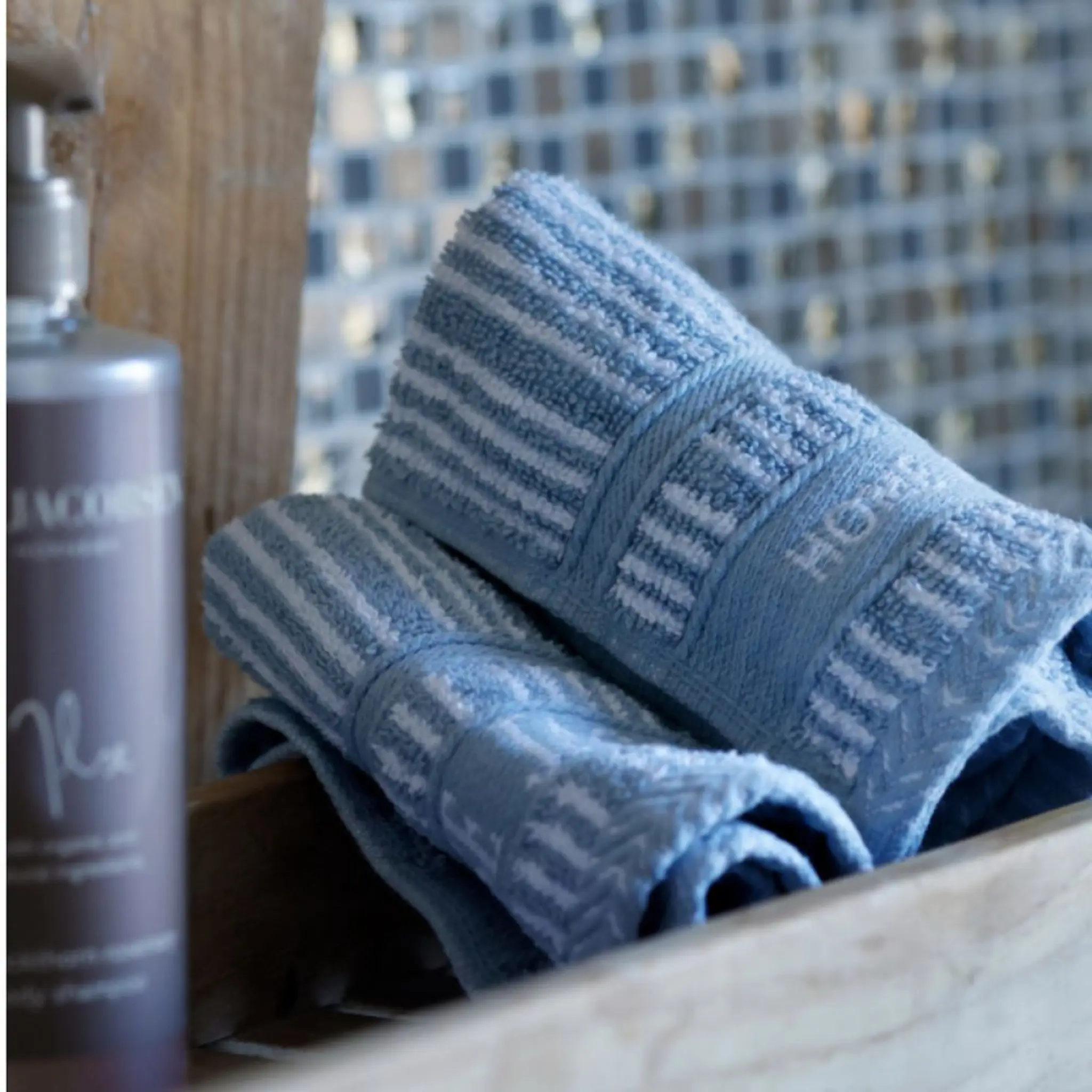 Home by Ilse Jacobsen Bath Collection tvättlapp 30x30 cm 4-pack powder blue stripes