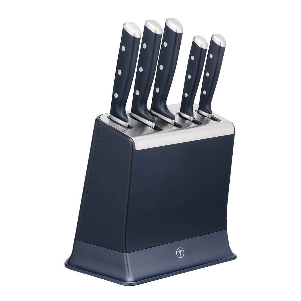 Tefal EverSharp Pro Veitsitukki 5 veitsellä Tummansininen