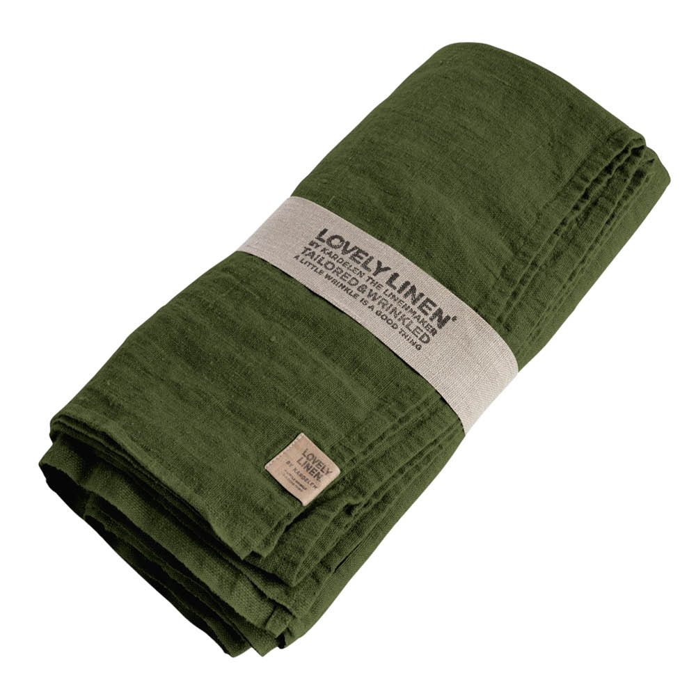 Lovely Linen Lovely bordduk lin 145x300 cm Jeep Green