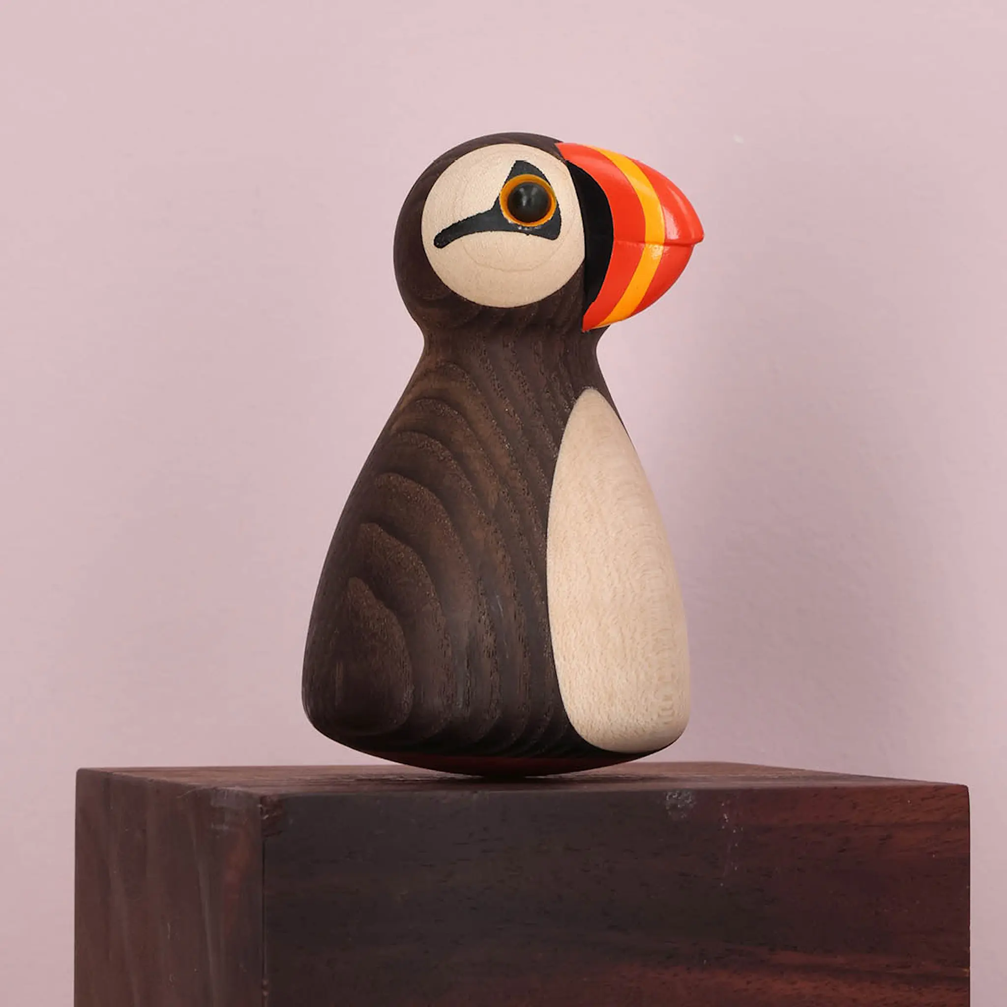 Spring Copenhagen Puffy Puffin trefigur 9 cm ask