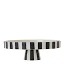 Toppu serveringsfat på fot 27 cm vit/svart