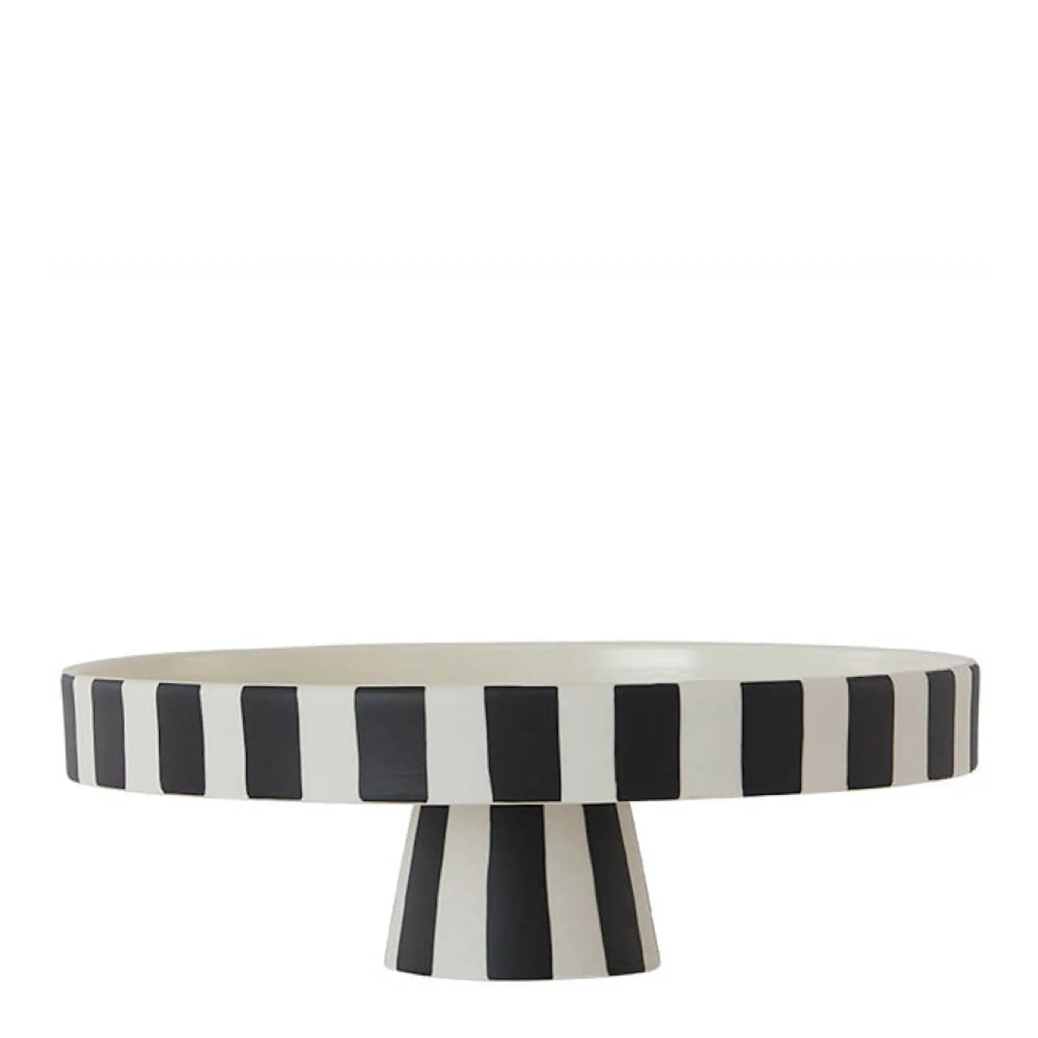 OYOY Toppu serveringsfat på fot 27 cm vit/svart