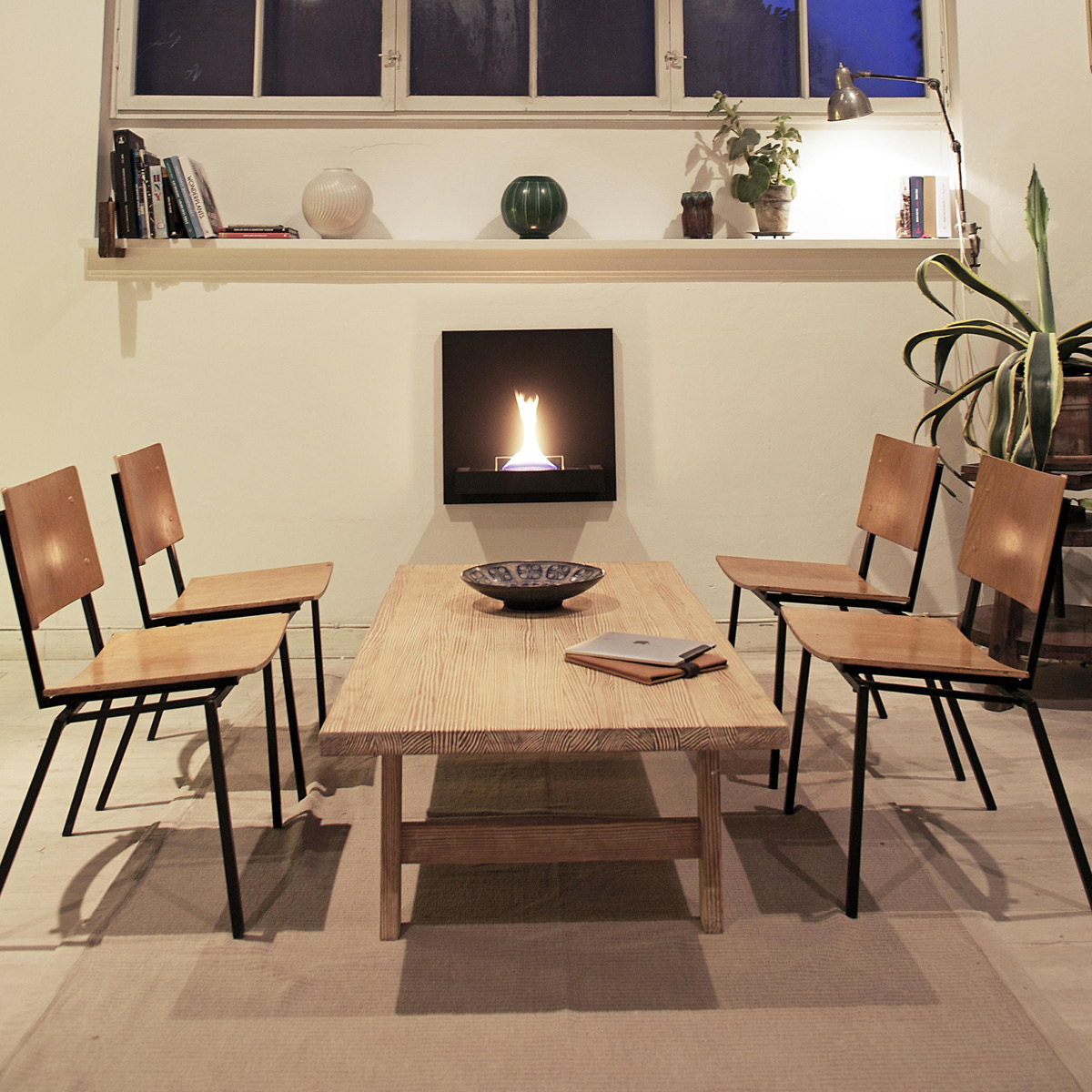 Tenderflame Square väggmonterad öppenspis 180 1,05 L svart