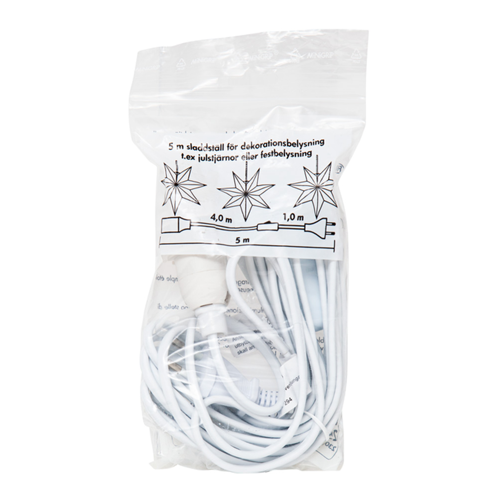 Star Trading Basic Sladdställ E14 5 m Vit