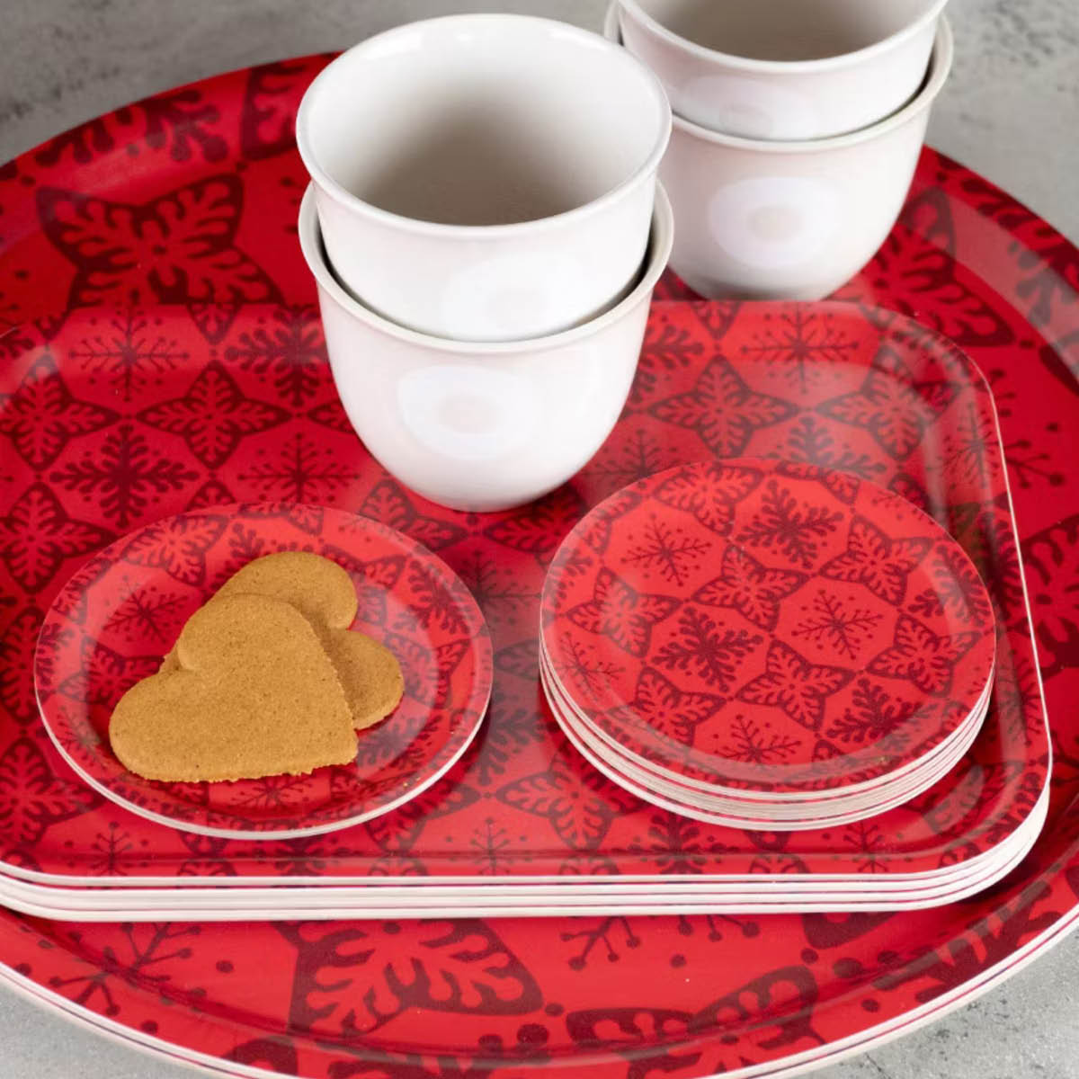 Rotor Design Glassbrikker 11 cm 4 stk stjerne rød