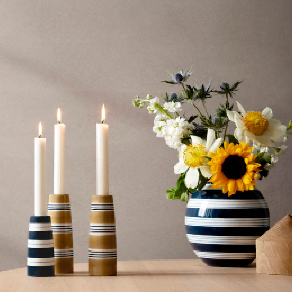 Kähler Omaggio Nuovo Kynttilänjalka 12 cm Tummansininen