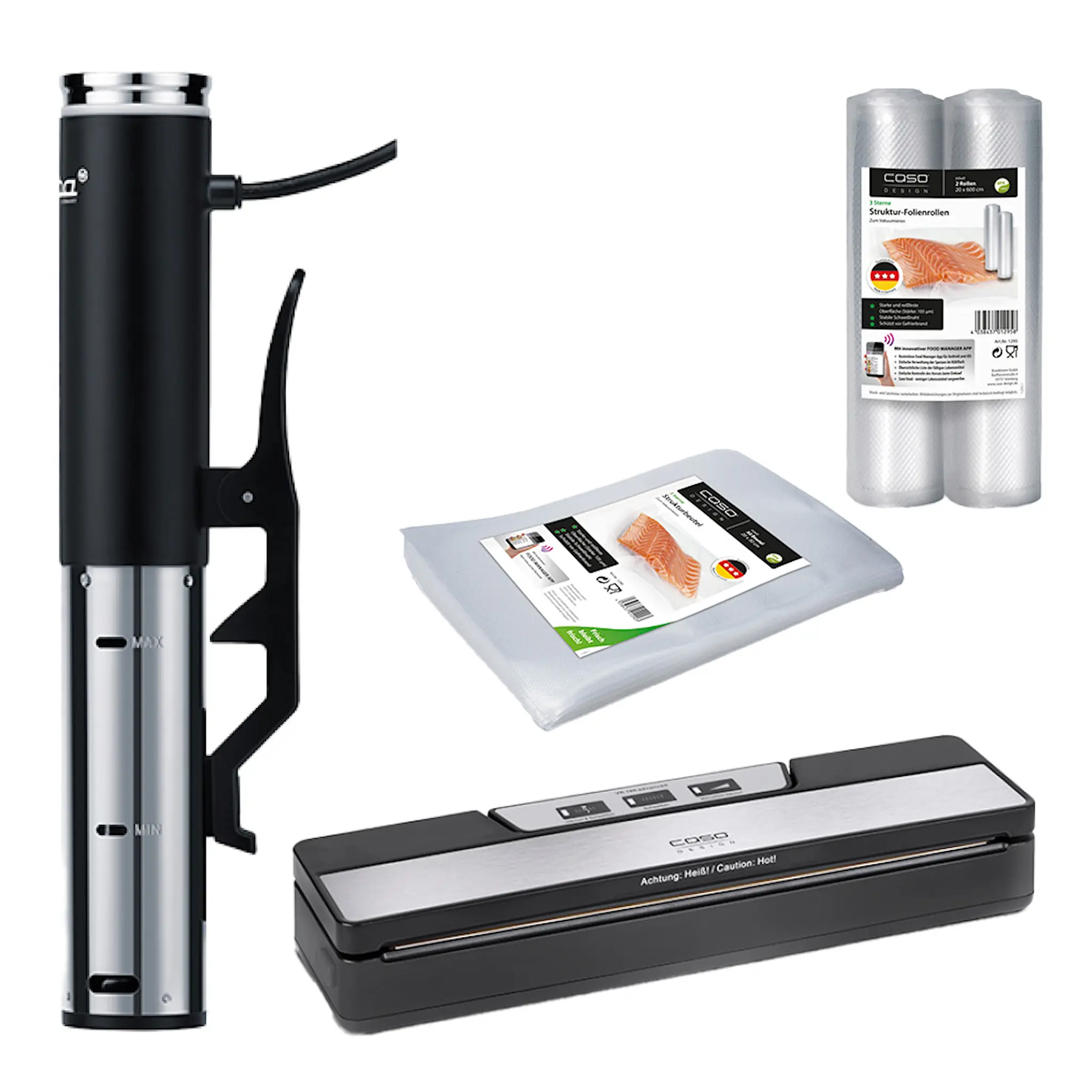 Caso Sous Vide paket med Sous Vide Stav och Vakuummaskin + tillbehör