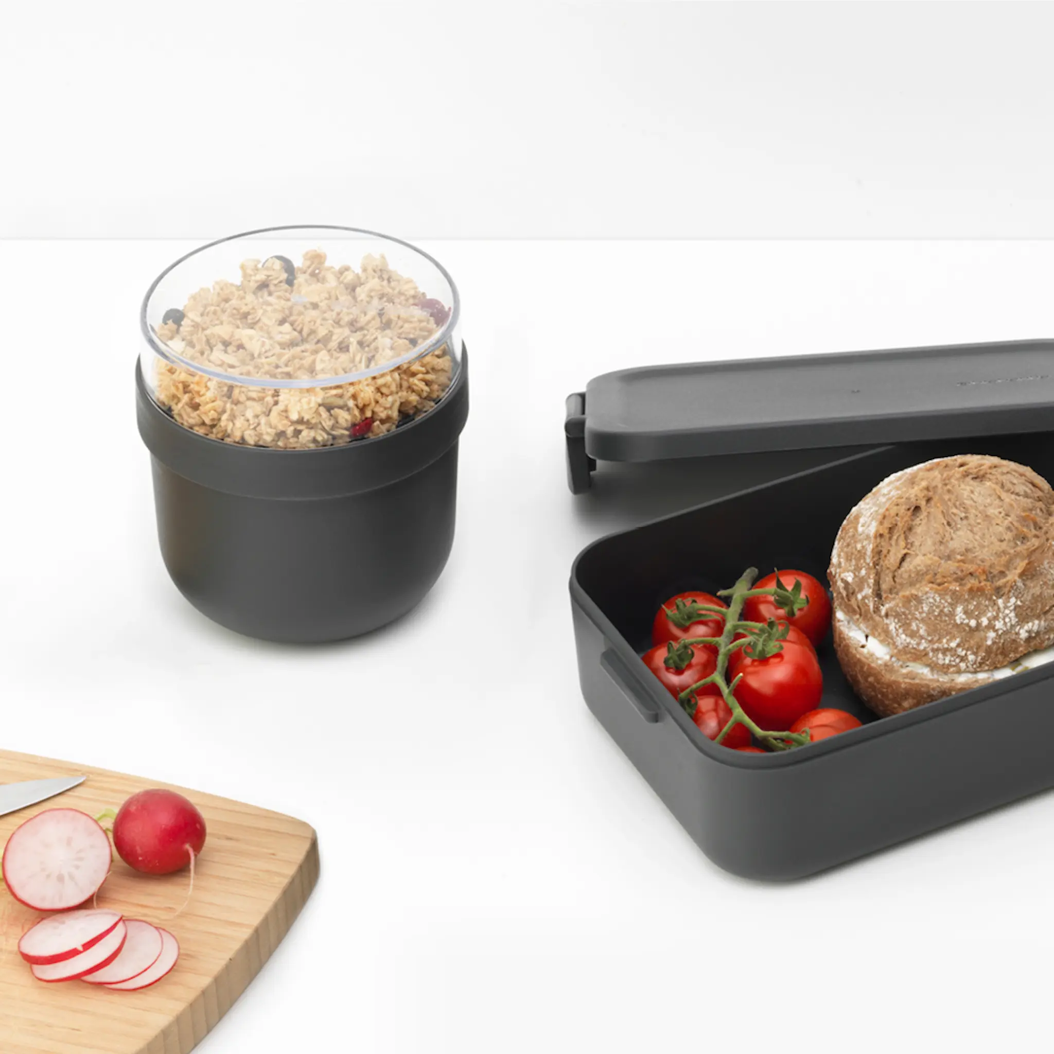 Brabantia Make & Take frukost- och lunchset 3 delar mörkgrå