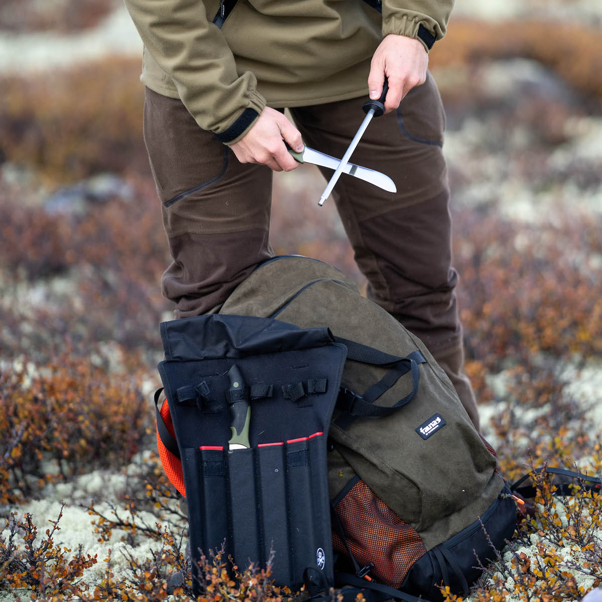 Brusletto Slaktset knivset 4 delar svart/grön