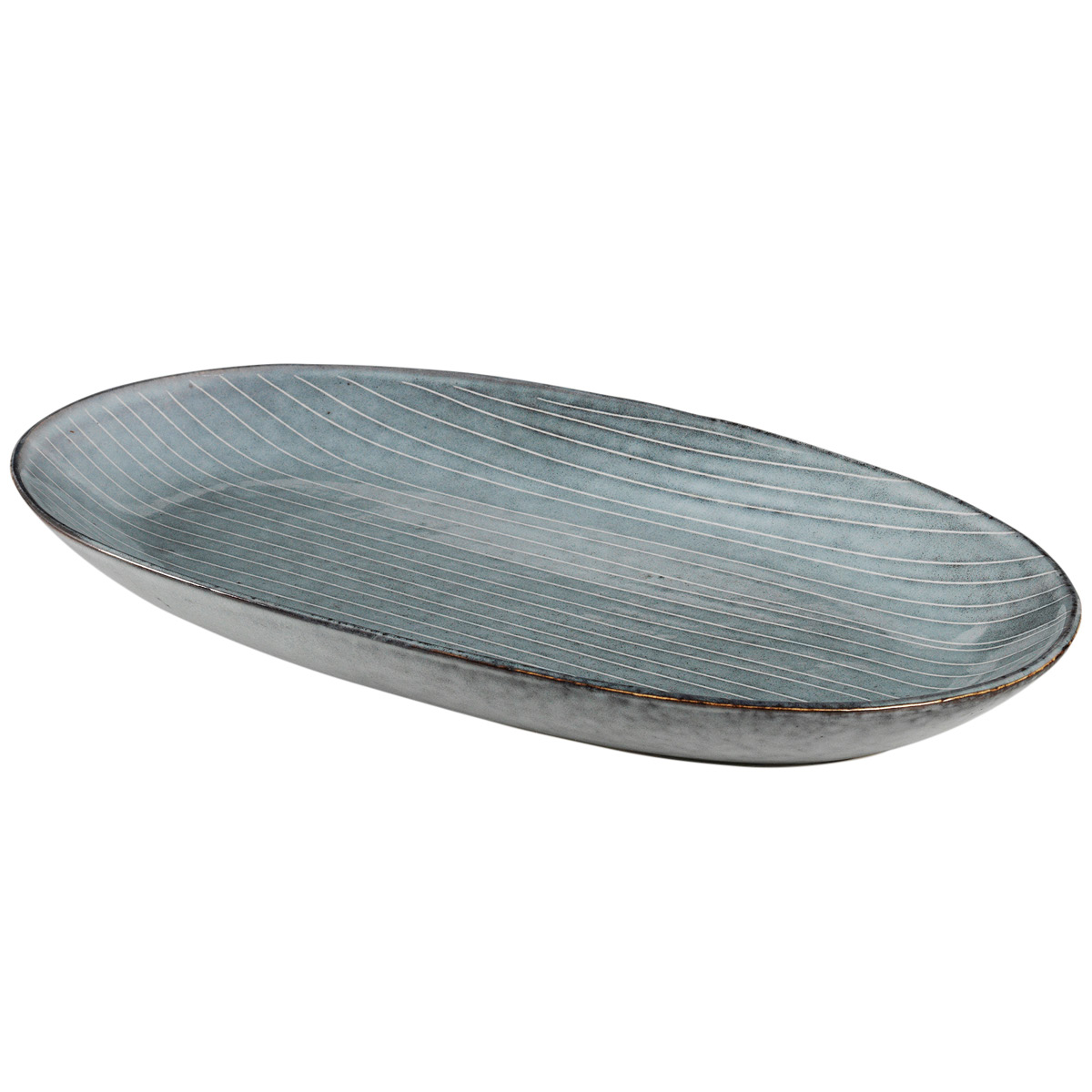 Broste Copenhagen Nordic Sea fat ovalt 17x30 cm