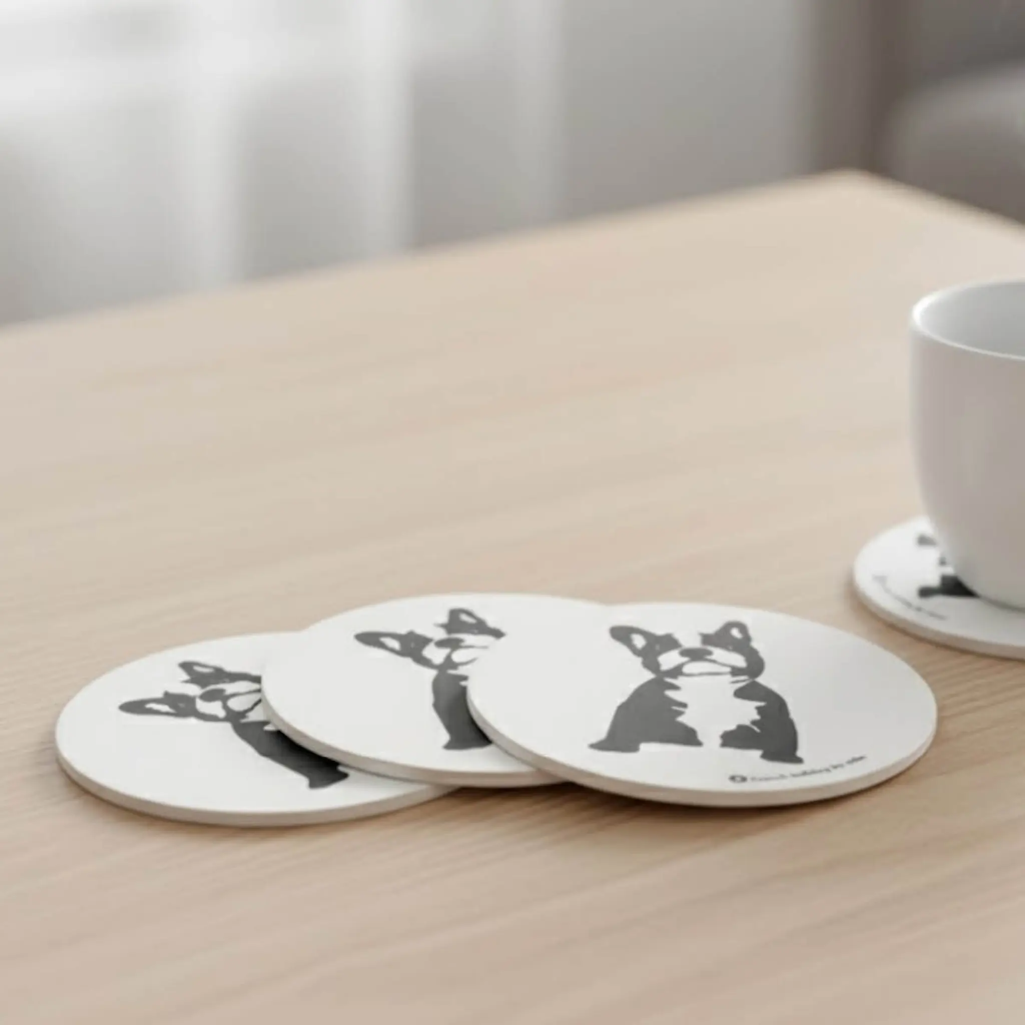 Rotor Design Buster glasunderlägg 9x9 cm 4-pack vit/svart