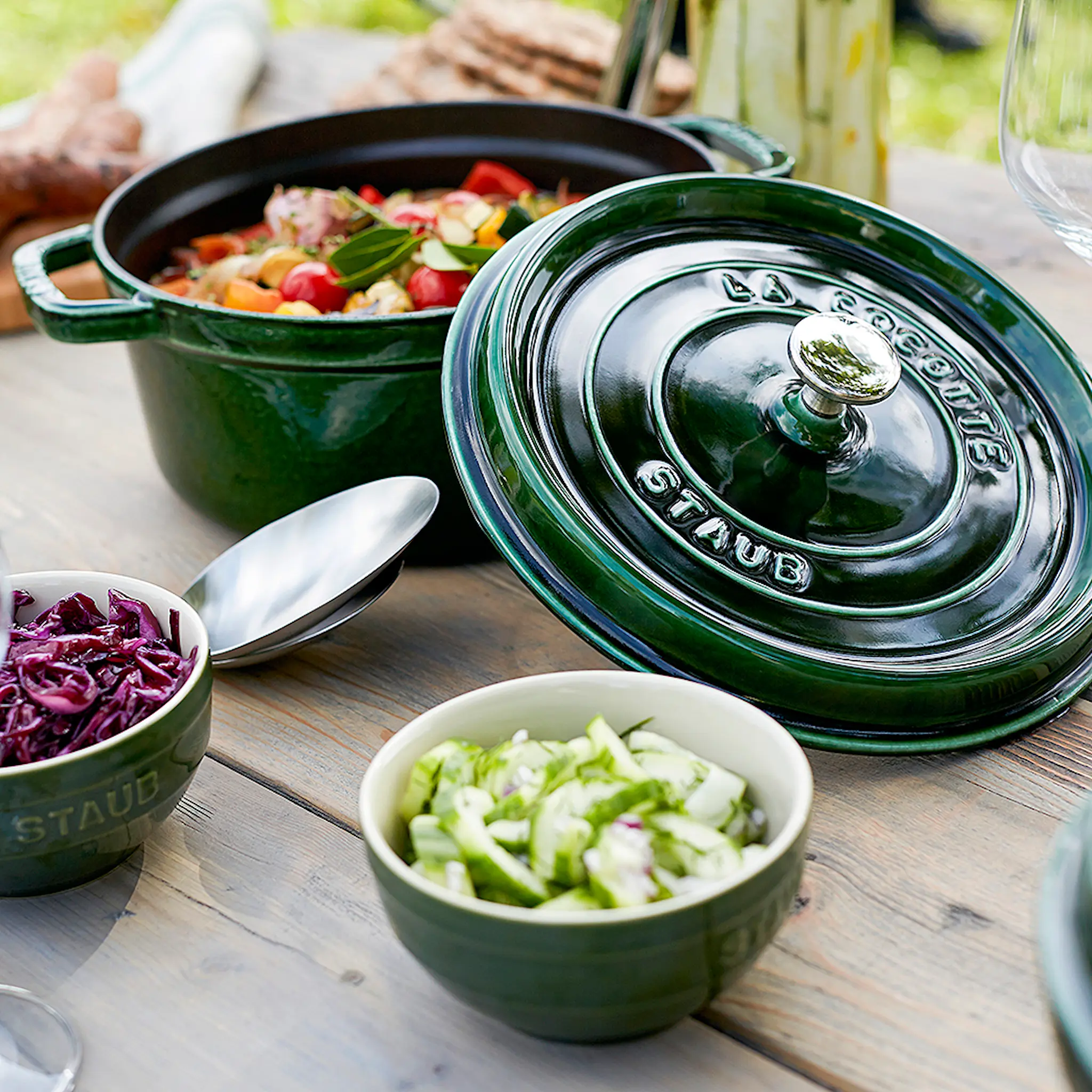 Staub Gryta 6,7 L rund Grön