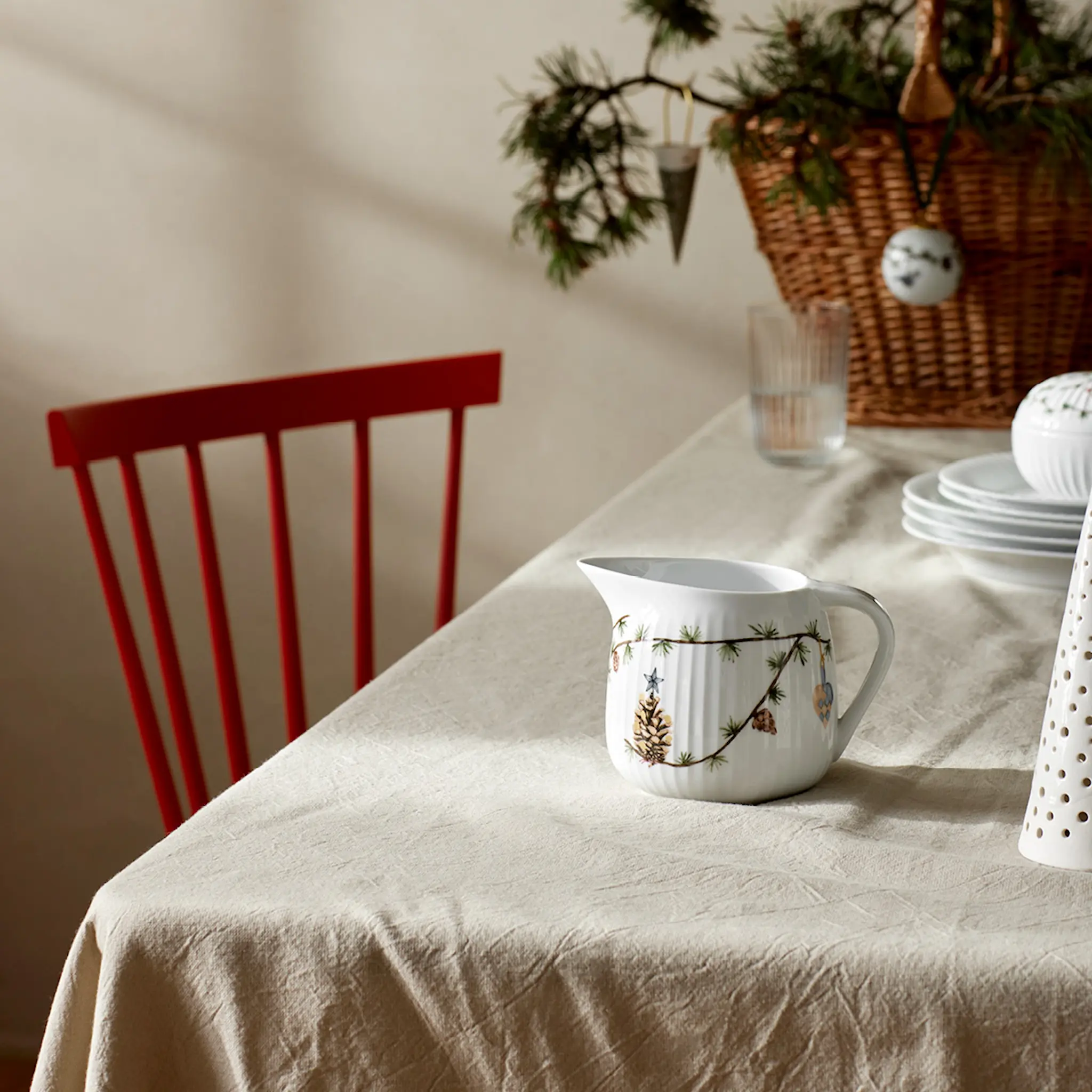 Kähler Hammershøi Christmas såskanna 66 cl vit med dekor