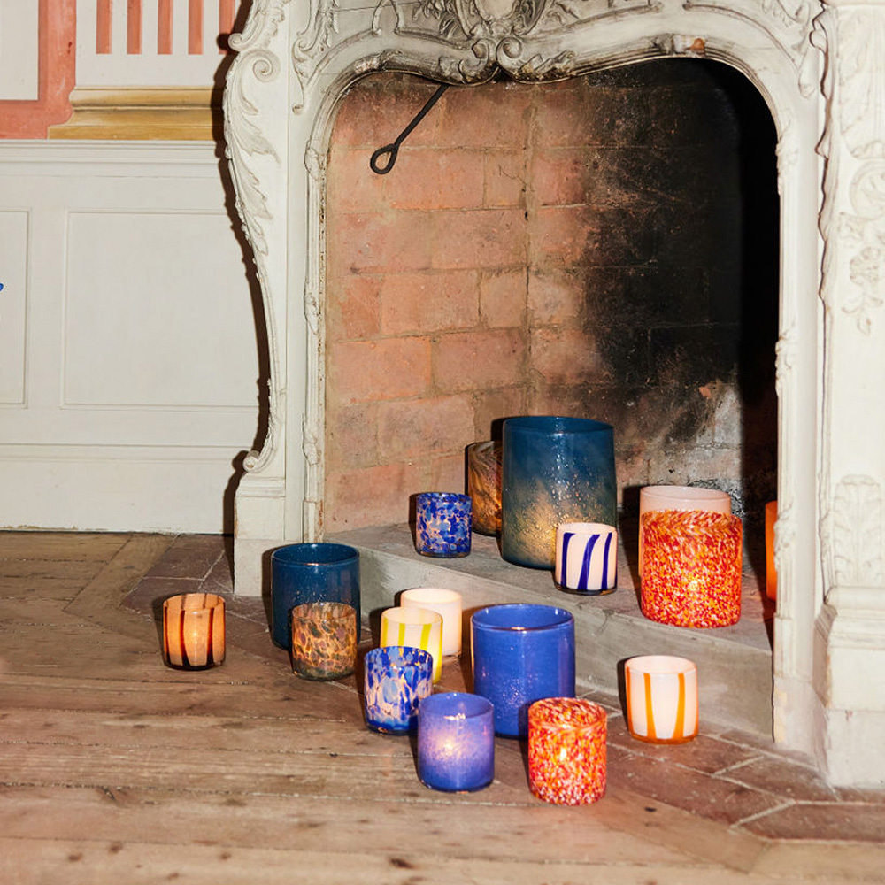 ByOn Calore Ljuslykta 10x10 cm Mulit blå