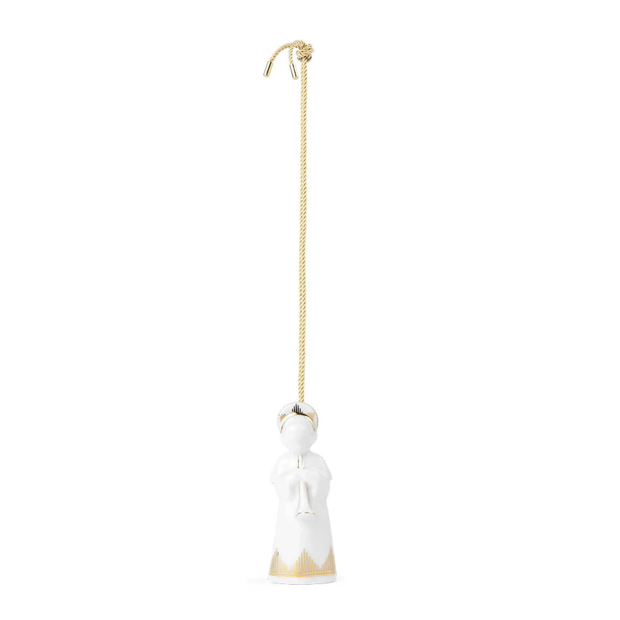 Royal Copenhagen Juleengel med trompet 9,5 cm hvit/gull