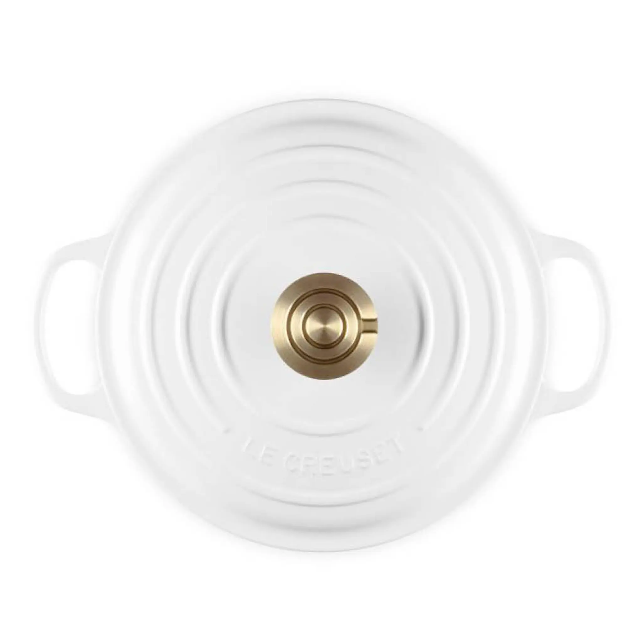 Le Creuset Signature gjutjärnsgryta rund 4,2L 24 cm white/guld/crucible knob