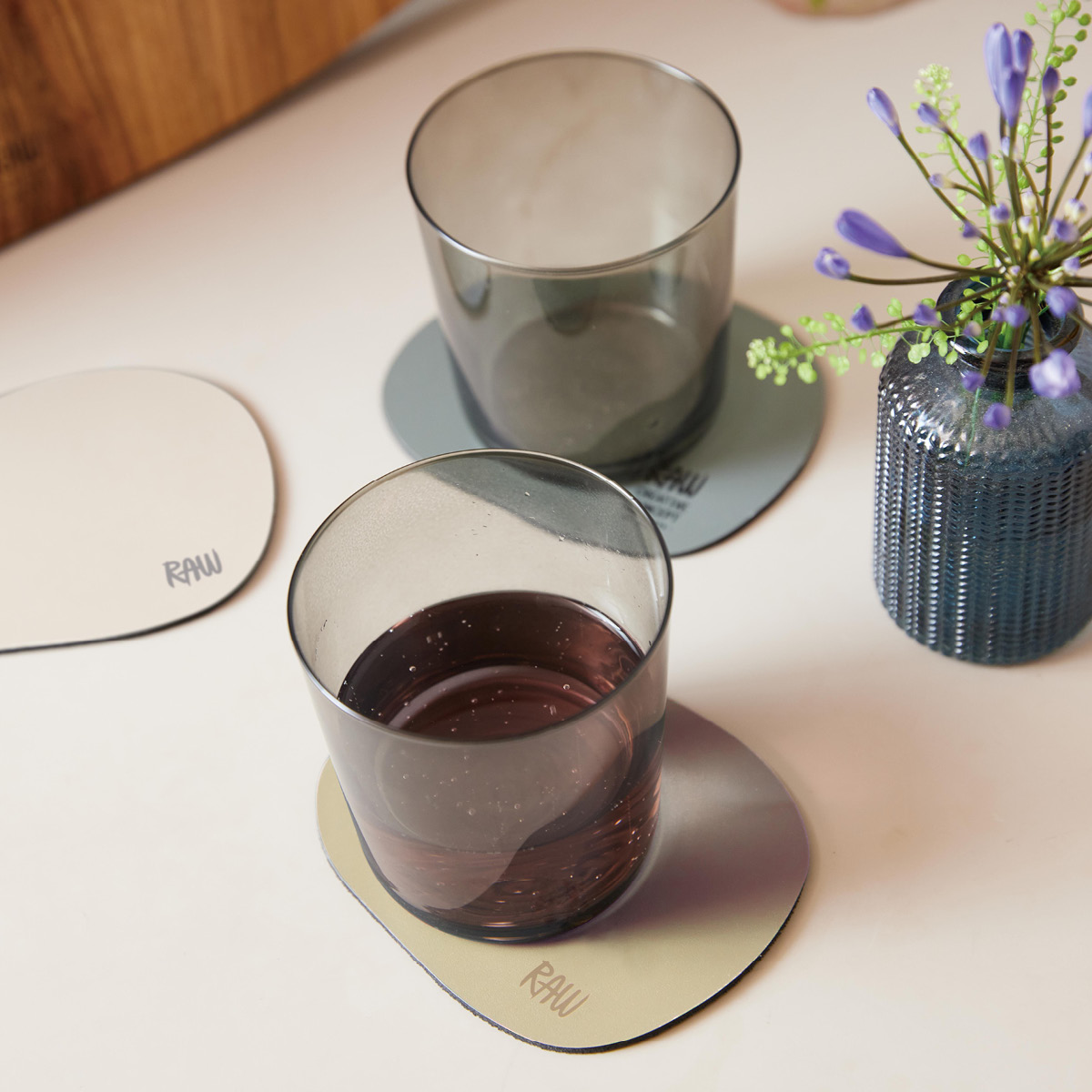 Aida RAW Organic glasunderlägg 12x10 cm 6-pack Spring Sand