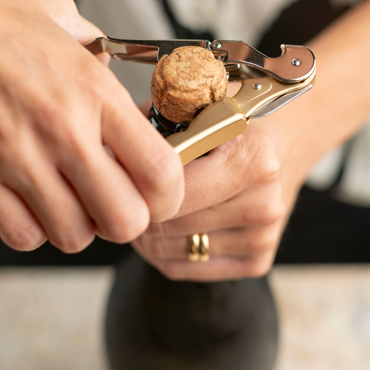 Pulltex PWC Pulltaps Basic 2F Viini-& Samppanjapullon avaaja Kulta