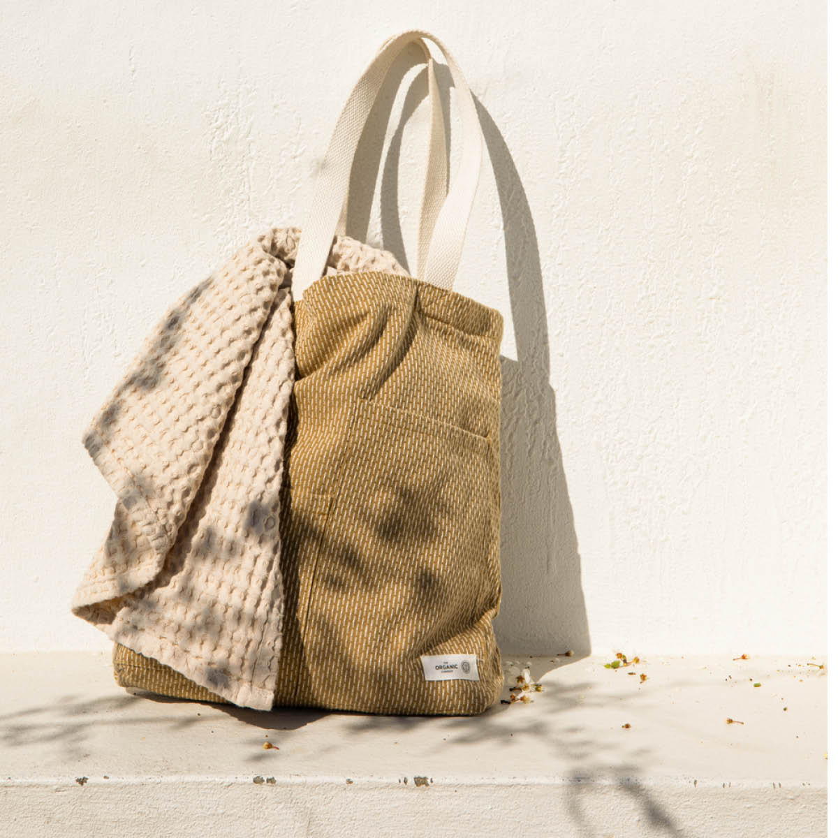 The Organic Company Piqué handlenett 30x35 cm khaki stone