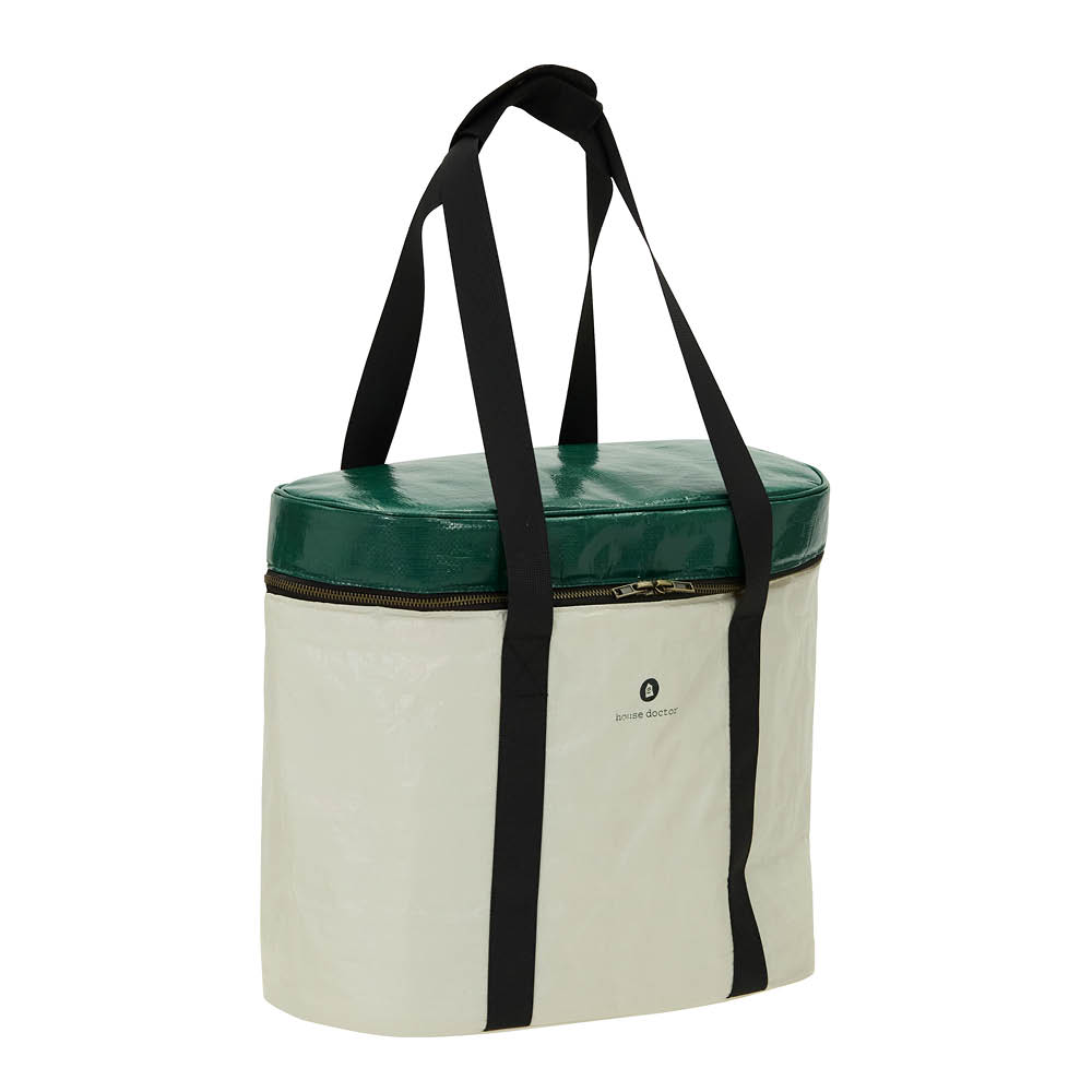 House Doctor - Picnic Kylmälaukku 38x19,5 cm Hiekka/Vihreä