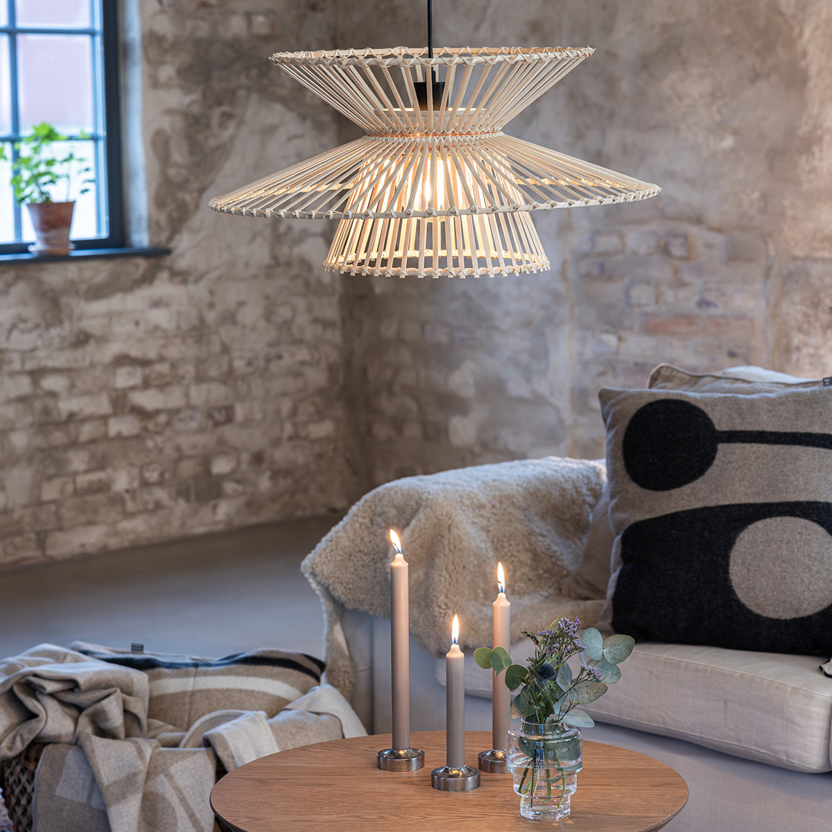 Markslöjd Duplici taklampa 57 cm natur