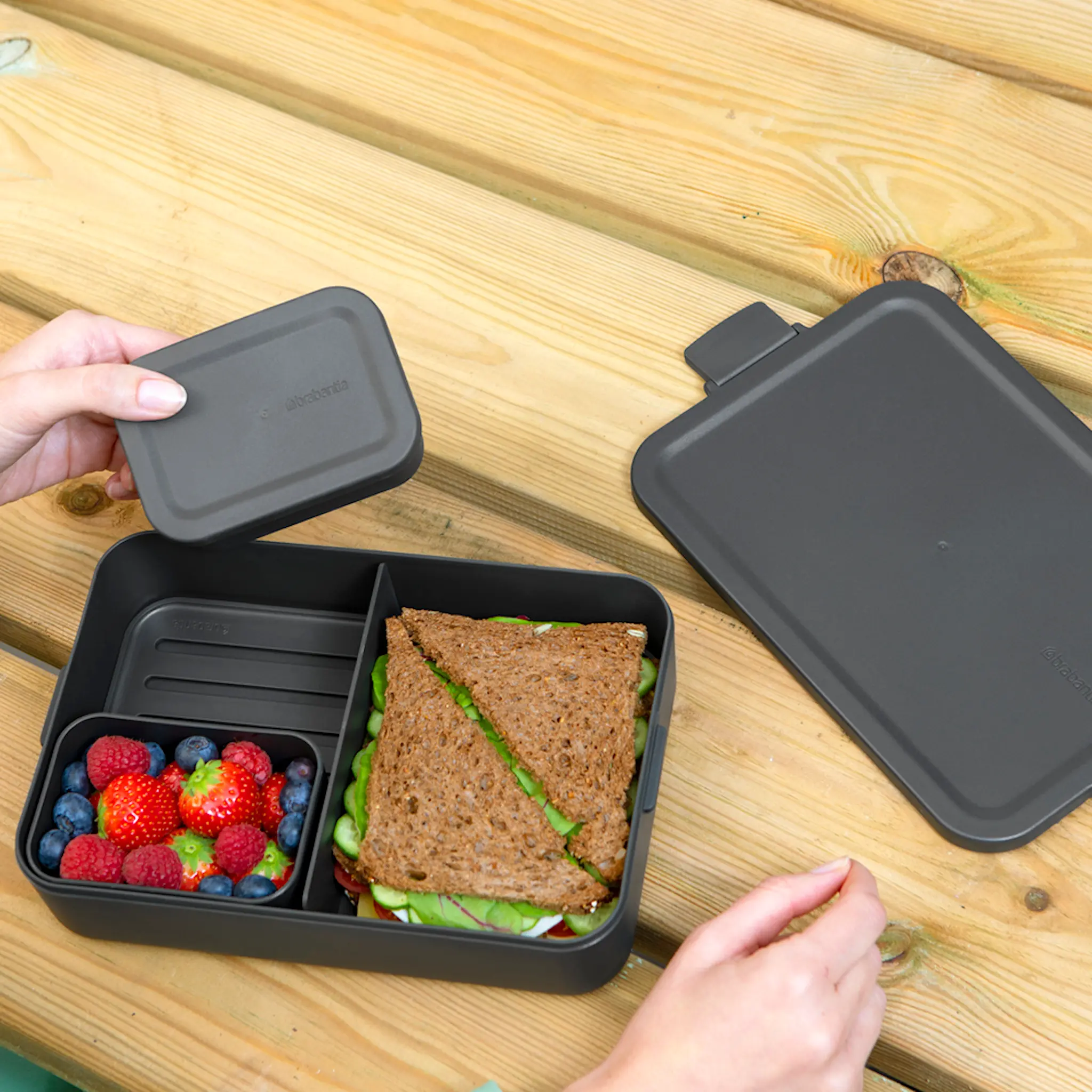 Brabantia Make & Take Bento matlåda 2 L 6,2×16,7×25,5 cm mörkgrå