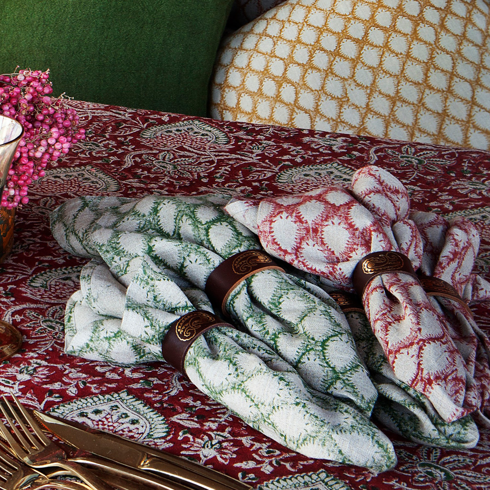 Chamois Cypress linneservett 50x20 cm 2-pack röd