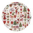 Julstök bricka rund 31 cm röd
